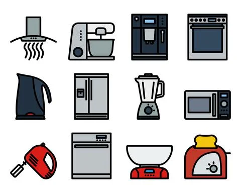 Kitchen Icon Set Stock Illustration