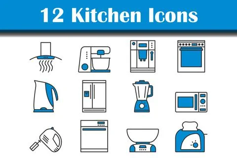 Kitchen Icon Set Stock Illustration