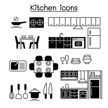 Kitchen icon set vector illustration graphic design Illustrazione stock