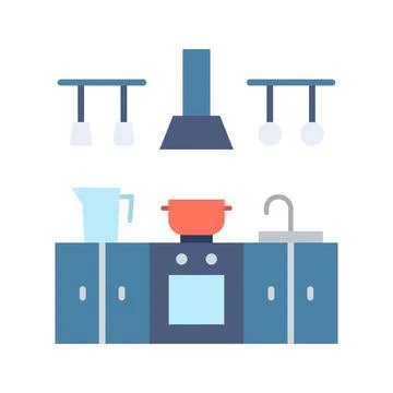 Kitchen icon vector image. Stock Illustration