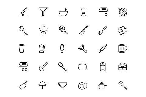Kitchen Icons Collection Stock Illustration