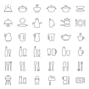Kitchen icons, Stock Illustration