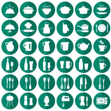 Kitchen icons, Stock Illustration