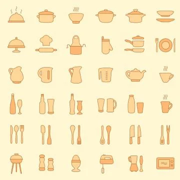 Kitchen icons, Stock Illustration
