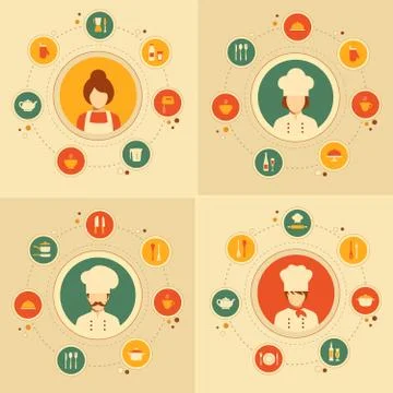 Kitchen icons, Stock Illustration