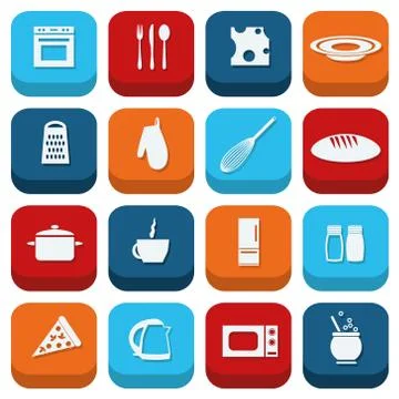Kitchen icons Stock Illustration