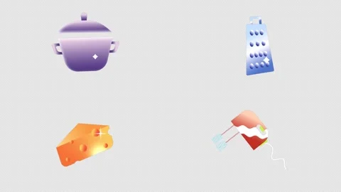 Kitchen Icons Motion Graphics Stock Footage 289796357