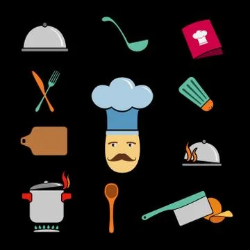 Kitchen Icons Set Stock Illustration