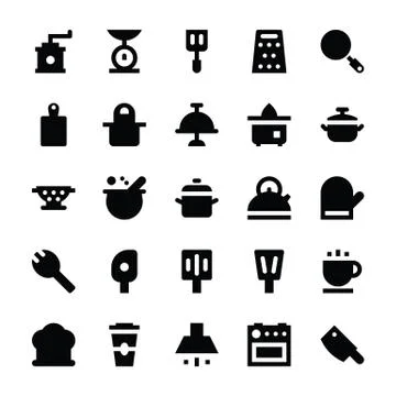 Kitchen Icons Set Stock Illustration