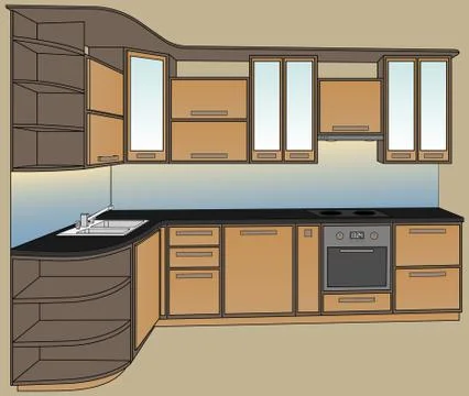 Kitchen Ilustração Stock