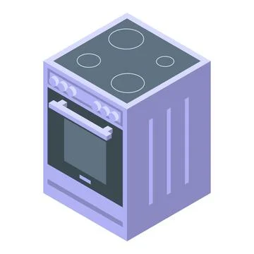 Kitchen induction oven icon, isometric style Stock Illustration