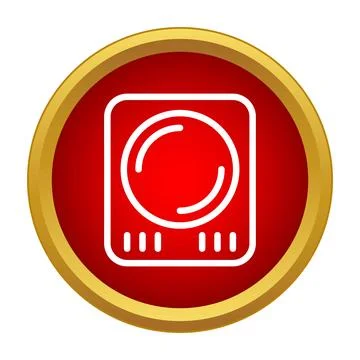 Kitchen induction stove hot plate icon Stock Illustration