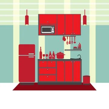 Kitchen interior concept Stock Illustration