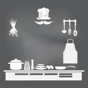 Kitchen interior concept, kitchen symbol illustration Stock-Illustration
