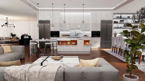 Kitchen interior design Vídeos de archivo 220676327