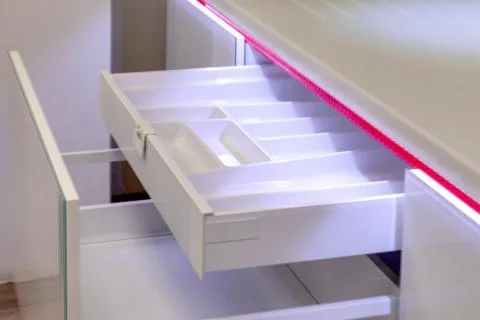 A kitchen interior with drawers Stock Photos