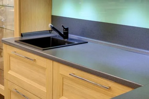 A kitchen interior with drawers Stock Photos