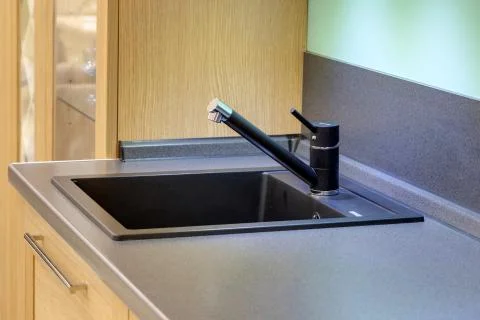 A kitchen interior with drawers Stock Photos