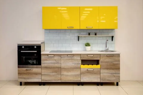 A kitchen interior with drawers Stock Photos