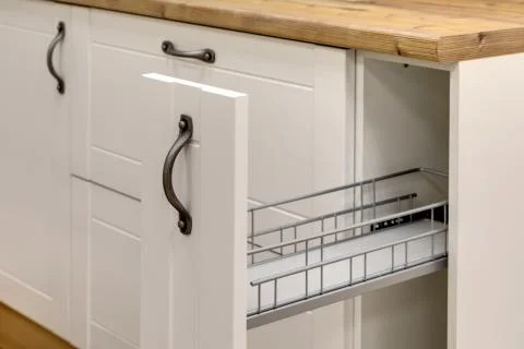 A kitchen interior with drawers Stock Photos