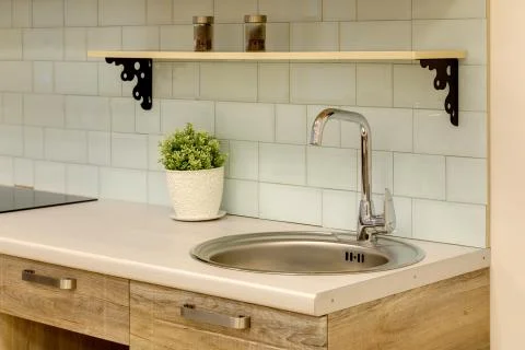 A kitchen interior with drawers Stock Photos