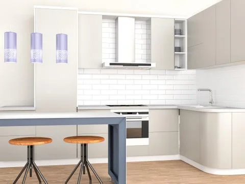 Kitchen Interior Home Architecture Stock Illustration