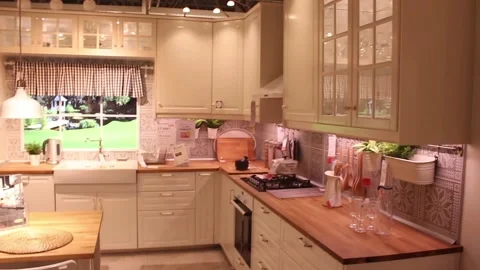 Kitchen Interior in IKEA shop. Stock Footage 95799630