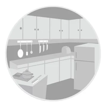 Kitchen interior Illustrazione stock