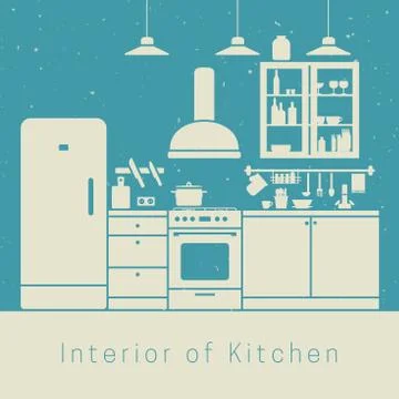 Kitchen interior Stock Illustration