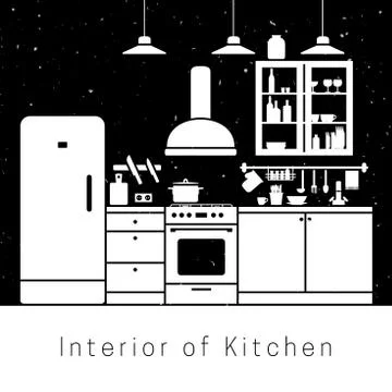 Kitchen interior Illustrazione stock