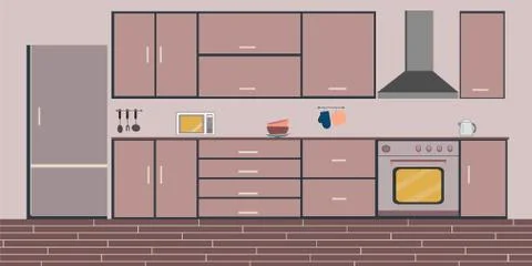 Kitchen interior Stock Illustration