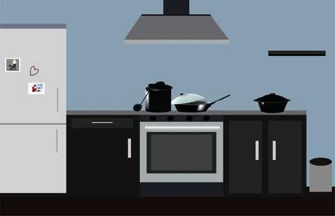 Kitchen interior Stock Illustration