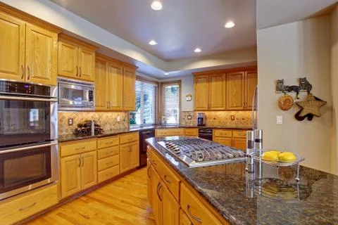 Kitchen interior in luxury house Stock Photos