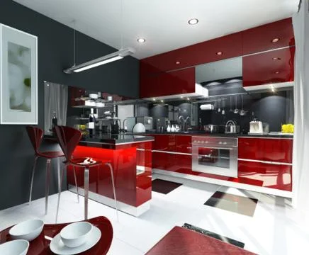 Kitchen interior modern style Stock Illustration