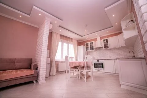 Kitchen interior the room, modern kitchen, a kitchen background, the concept  Stock Photos