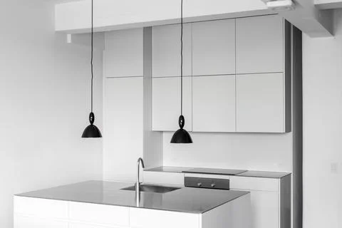 Kitchen Interior with Sink and Tap Stock Photos