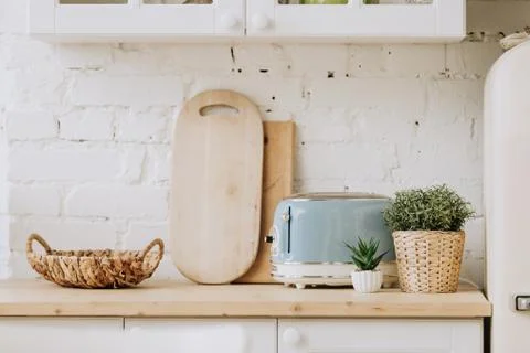 Kitchen interior with vintage kitchenware Stock Photos
