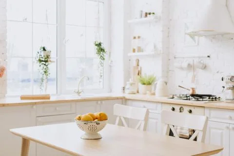 Kitchen interior with vintage kitchenware Stock Photos