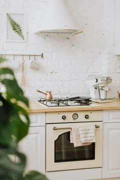 Kitchen interior with vintage kitchenware Stock Photos