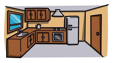 kitchen interiors Sketch and 2d animatio... | Stock Video | Pond5