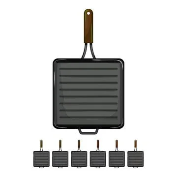 Kitchen iron skillet cartoon vector graphic Stock Illustration