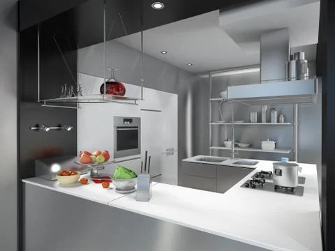 Kitchen island Stock Illustration