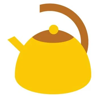 Kitchen kettle flat simple illustration Stock Illustration
