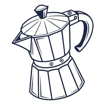 Kitchen Kettle Line Vector Icon Isolated Stock Illustration