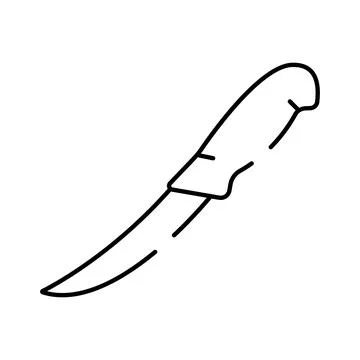 Kitchen knife black outline simple vector icon イラスト素材