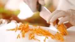 Shredding Green Papaya Traditionally by Knife, Slicing Step Stock Footage -  Video of organic, green: 109377660