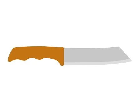 Kitchen knife cutter with handle and sharp blade in flat style. Knife icon steel Stock-Illustration