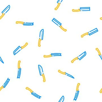 Kitchen Knife For Cutting Food vector seamless pattern Illustrazione stock