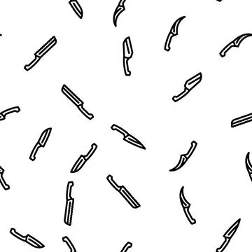 Kitchen Knife For Cutting Food vector seamless pattern Stock Illustration