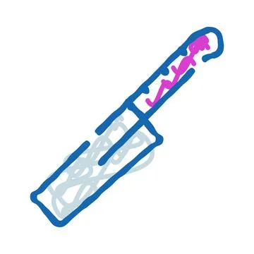 Kitchen knife doodle drawing for culinary concept Stockillustratie
